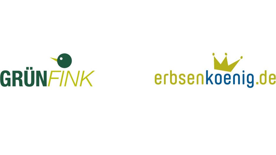 Logo Design für die Firmen GrünFink und erbsenkoenig.de